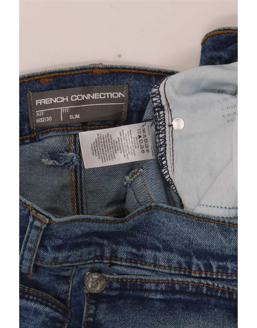 Blugi slim pentru bărbați French Connection W32 L30 Bumbac albastru