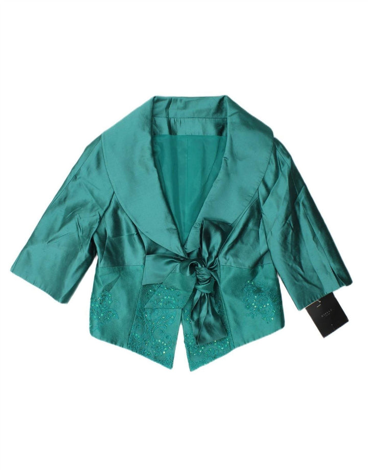 VINTAGE Womens Front Tie 3 Piece Set IT 44 Medium W32  Green Silk