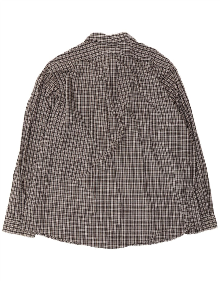 Cămașă pentru bărbați Eddie Bauer, cu formă relaxată, 2XL, bumbac negru cu carouri