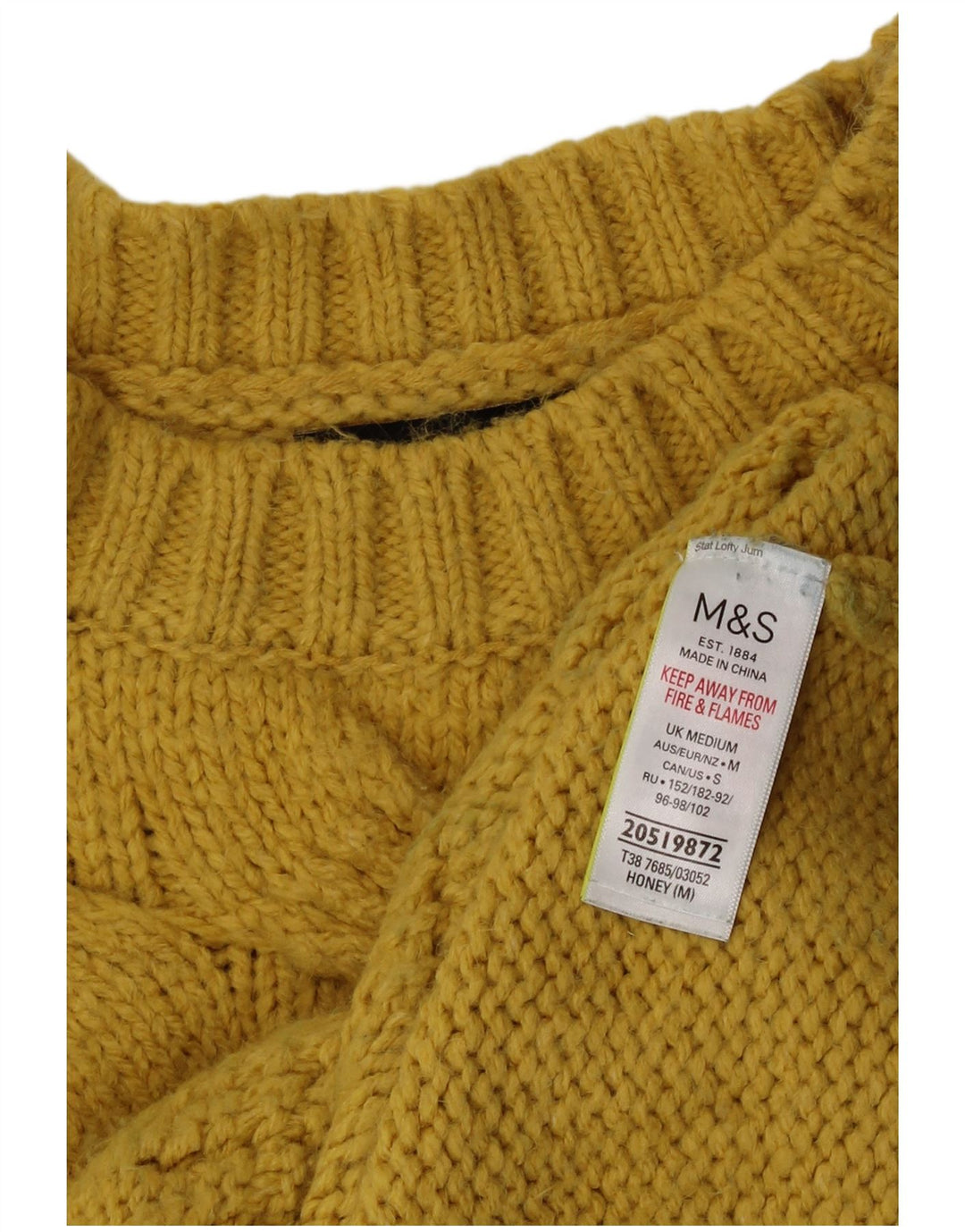 Pulover pentru femei Marks & Spencer cu decolteu rotund UK 14 Galben mediu acrilic