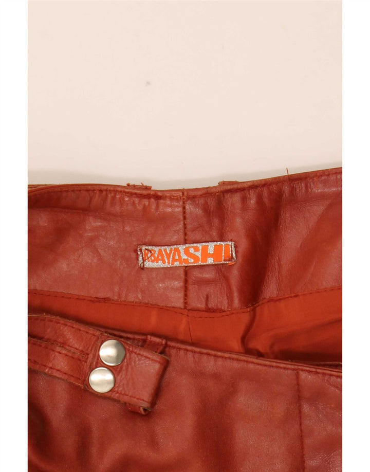 Pantaloni vintage din piele bootcut pentru femei Mici W27 L31 maro
