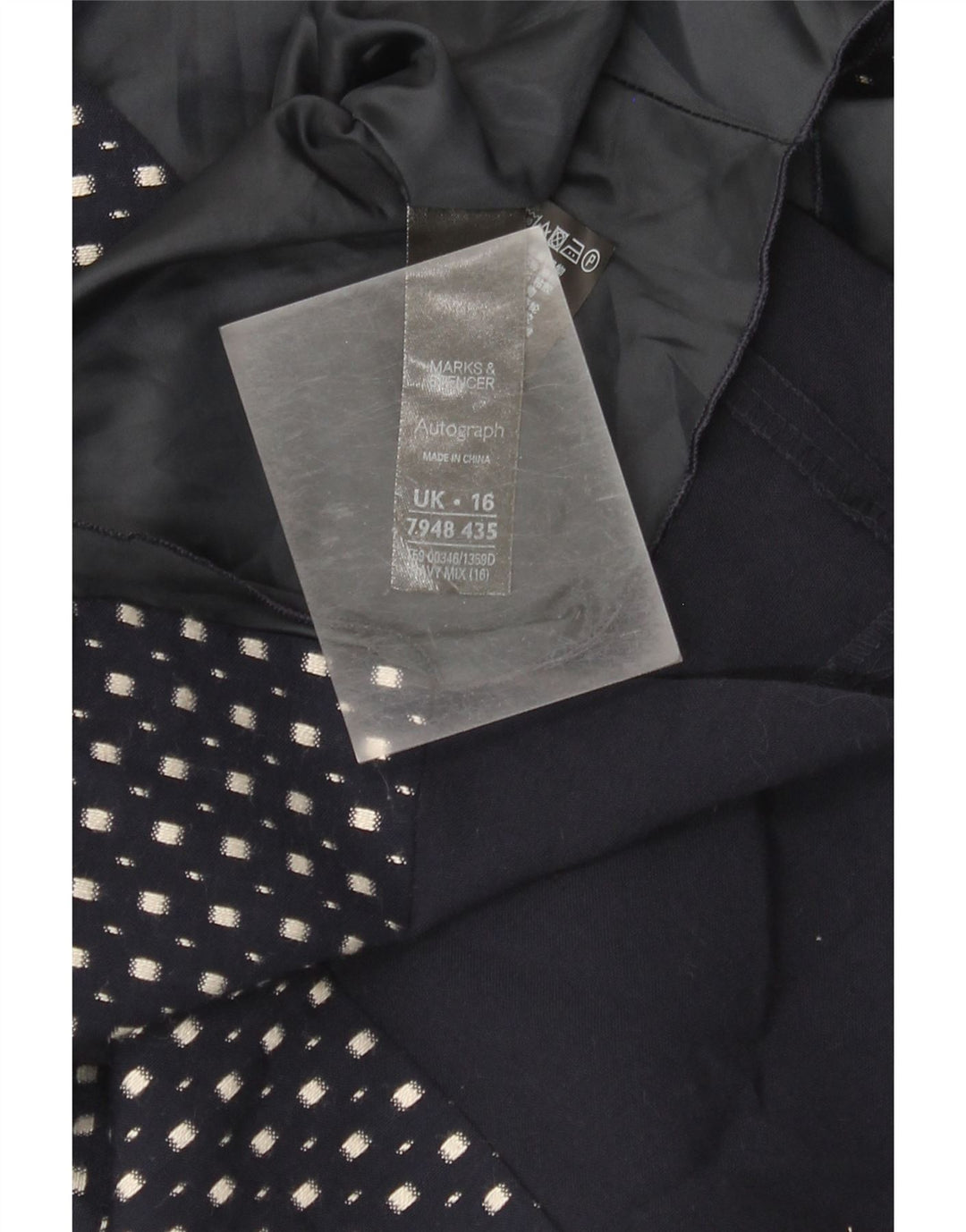 Rochie teacă pentru femei Marks & Spencer UK 16 mare bleumarin cu pete