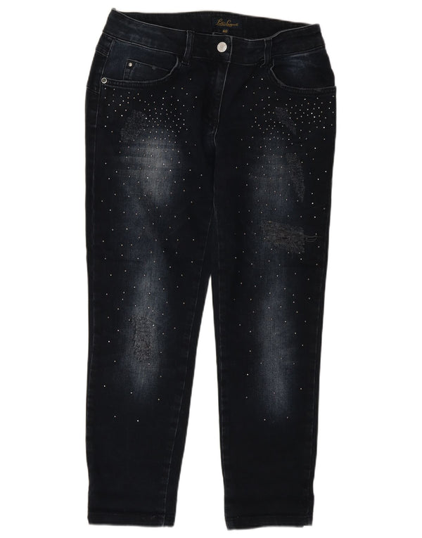LUISA SPAGNOLI Blugi de damă slim cropped IT 40 Small W27 L25 Bleumarin