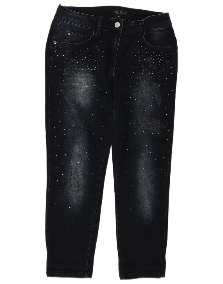 LUISA SPAGNOLI Blugi de damă slim cropped IT 40 Small W27 L25 Bleumarin