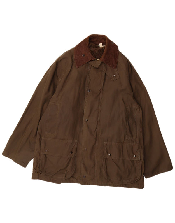 Jachetă vintage pentru bărbați, din bumbac cerat, cu tăiere largă, UK 36 Poliester kaki mic