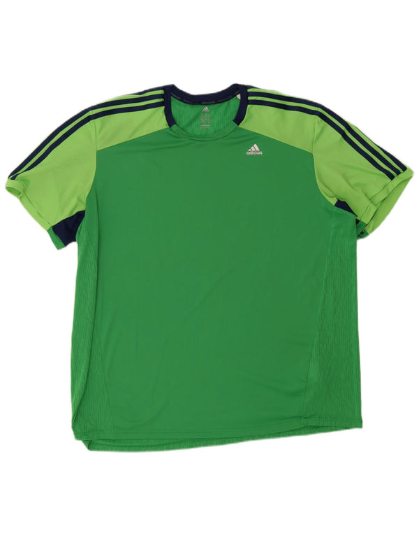 Tricou Adidas Climacool pentru bărbați Top 2XL Verde Poliester Colorblock