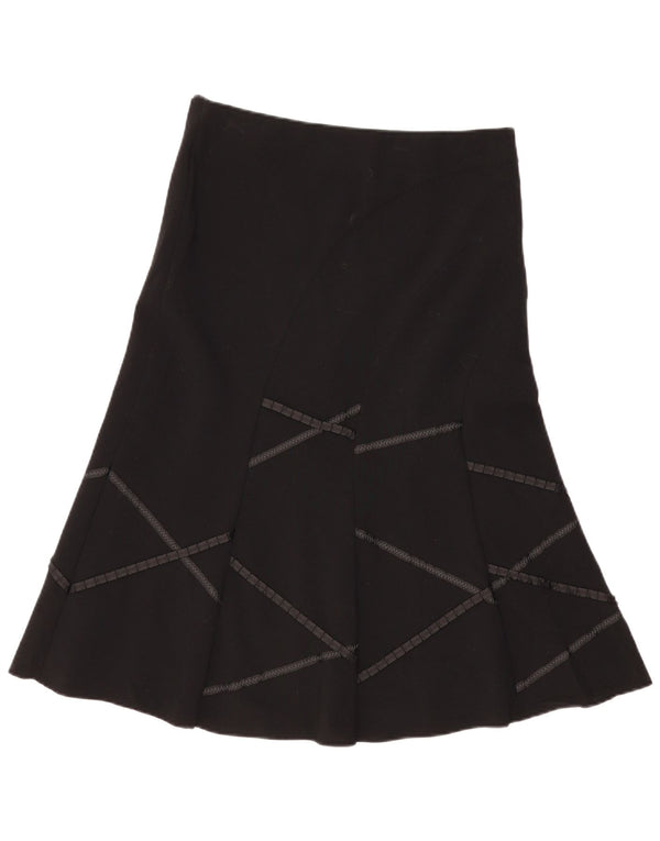 Fustă A-Line pentru femei Marks & Spencer UK 12 Medium W34 Negru Geometric