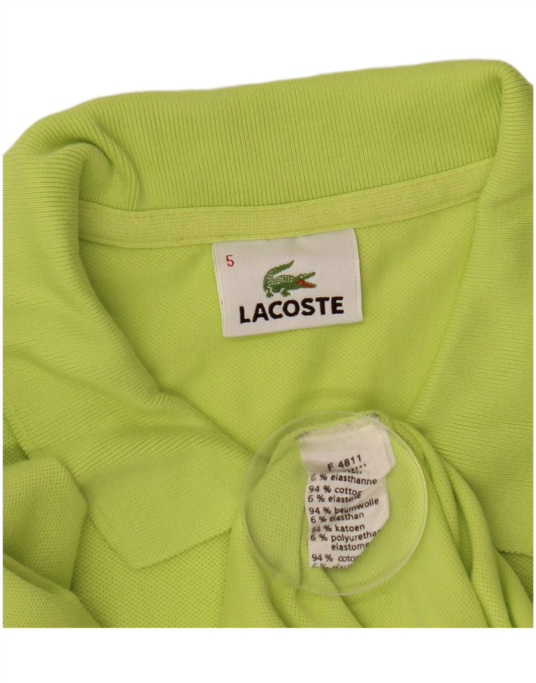 Tricou polo pentru bărbați LACOSTE Mărimea 5, bumbac verde mare