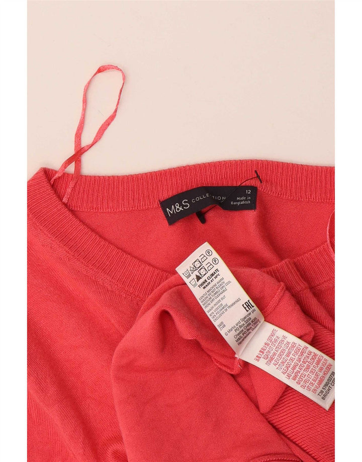 Pulover pentru femei Marks & Spencer Crop Cardigan UK 12 Medium Pink Viscose