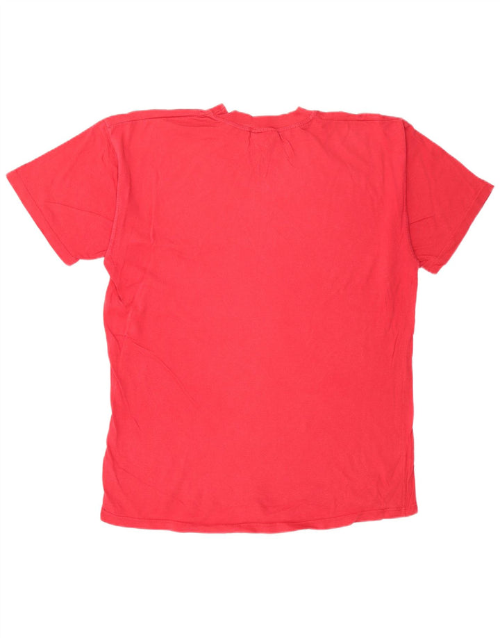 REEBOK Mens Graphic T-Shirt Top Large Red Cotton