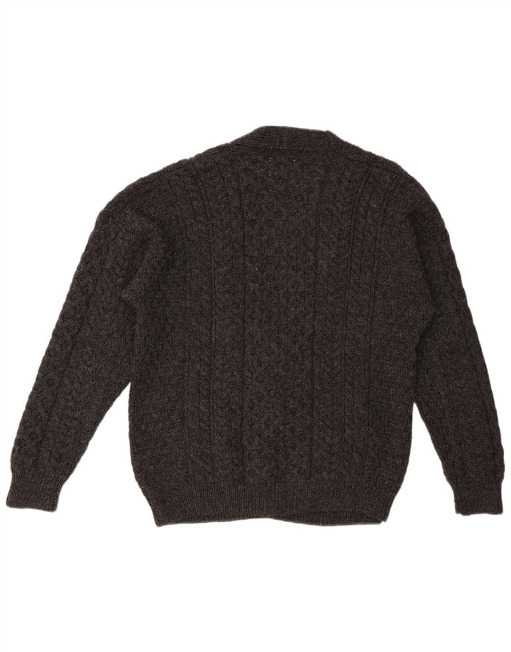 Pulover cardigan pentru bărbați VINTAGE Gri mediu Lână nouă