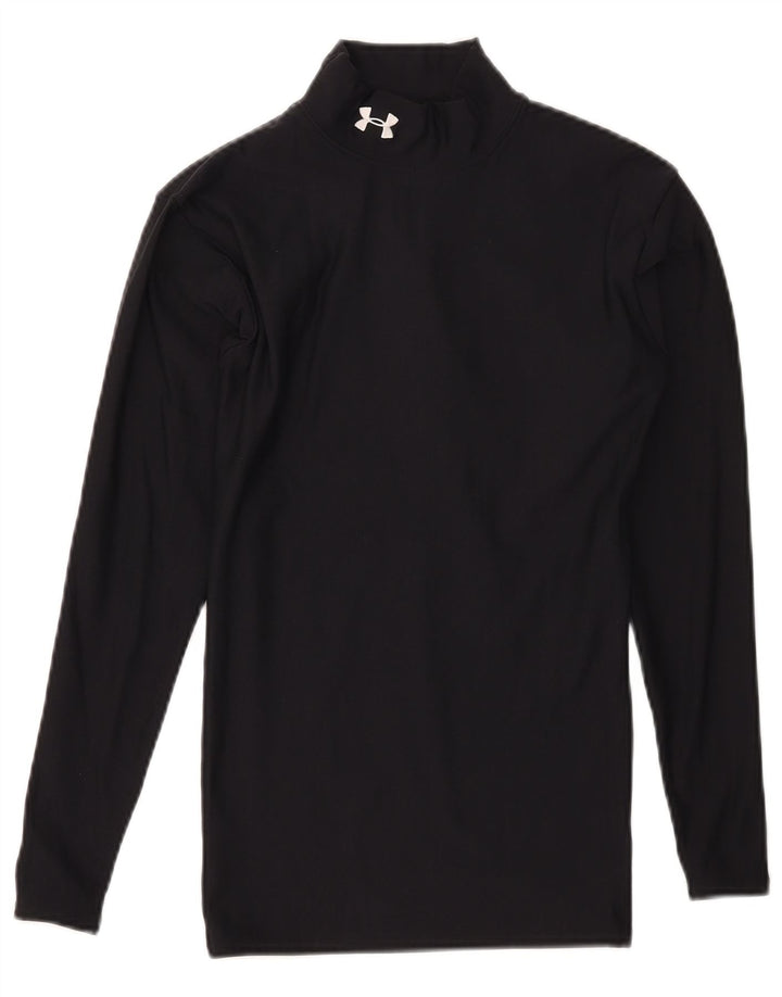 Under Armour Cold Gear Top cu mânecă lungă pentru bărbați, poliester negru mic