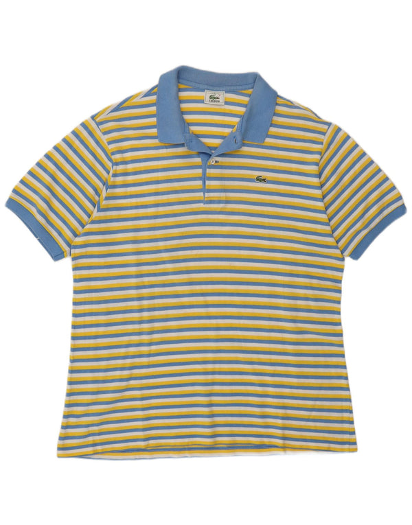 Tricou polo Lacoste pentru bărbați, mărimea 6 XL, bumbac cu dungi multicolore