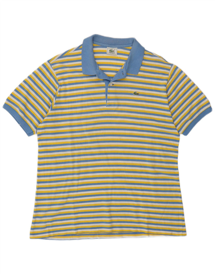 Tricou polo Lacoste pentru bărbați, mărimea 6 XL, bumbac cu dungi multicolore
