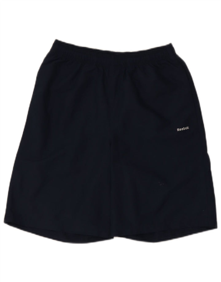 Pantaloni scurti sport Reebok pentru băieți 13-14 ani, poliester bleumarin