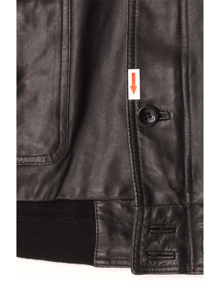 Geacă de piele pentru bărbați Fusaro IT 48 Medium Black