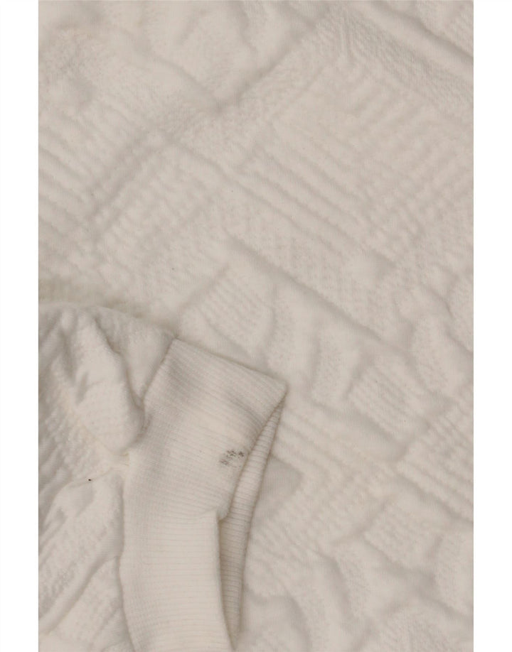 Pulover de hanorac supradimensionat pentru femei Zara UK 10 Mic, alb, geometric