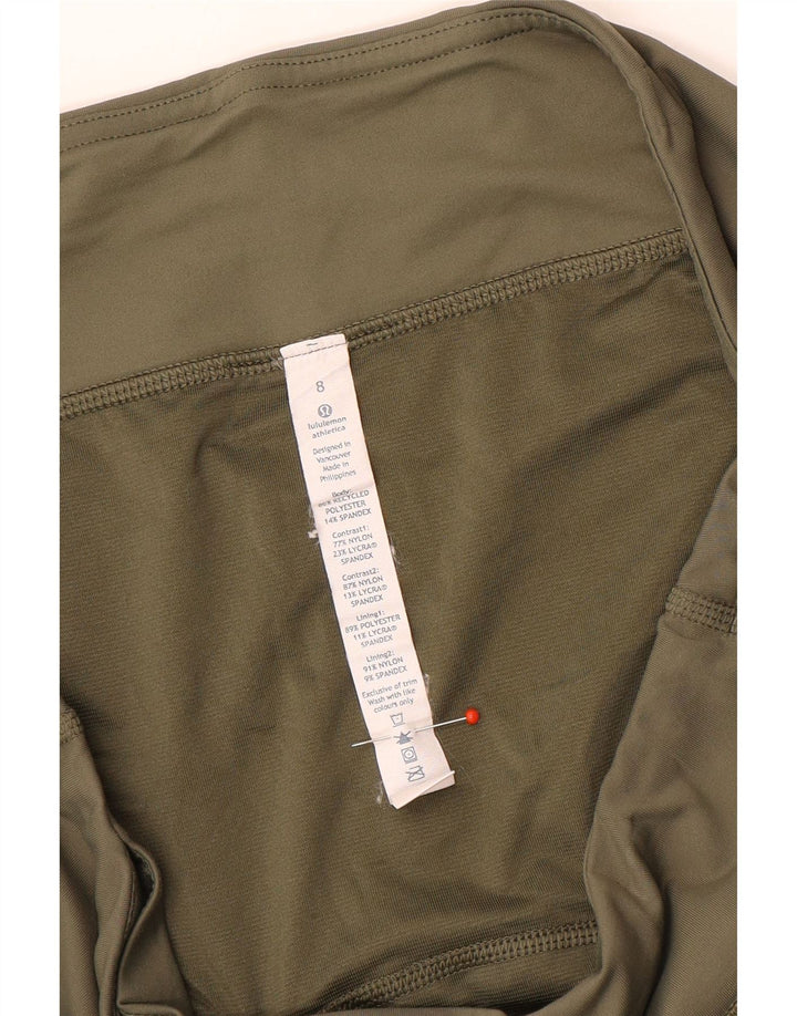 LULULEMON Pantaloni scurti sport pentru femei UK 8 Small Kaki Camouflage Poliester