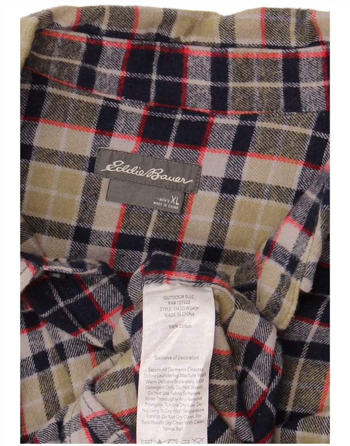 Cămașă de flanel pentru bărbați Eddie Bauer, XL, verde Check