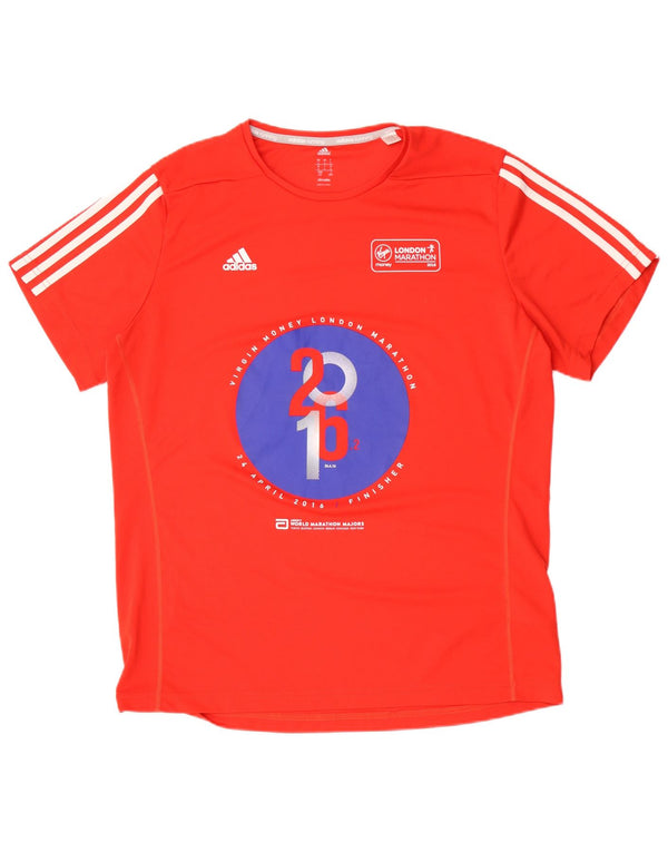 Tricou cu grafic Climalite Adidas pentru bărbați Top mare poliester roșu