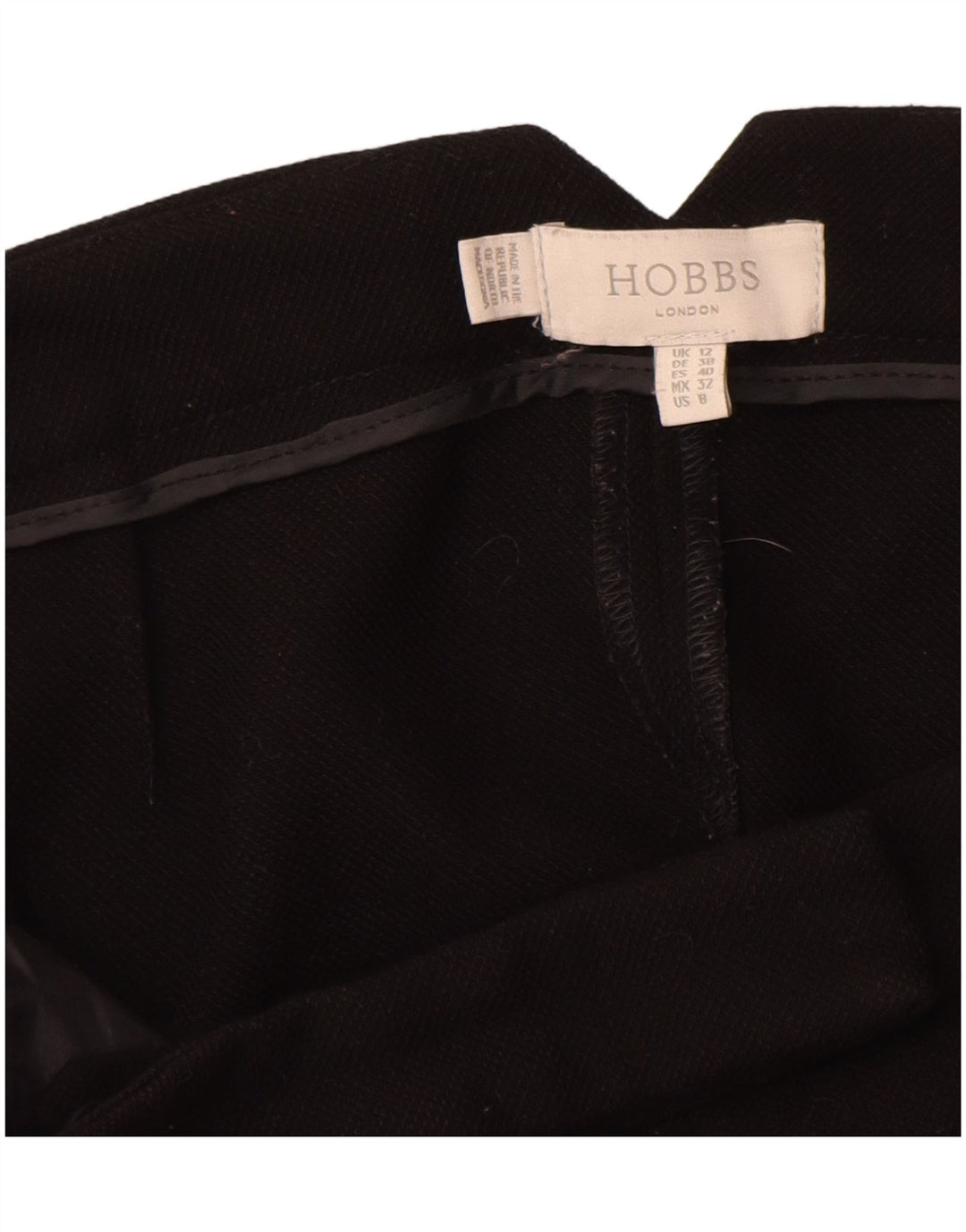 Pantaloni chino subțiri Hobbs pentru femei UK 12 Medium L32 L26 Poliester negru
