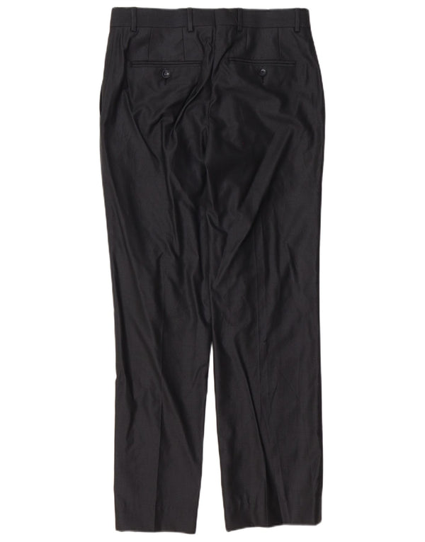 Pantaloni de costum drepți pentru bărbați Zara EU 38 Mici L30 L30 Poliester negru