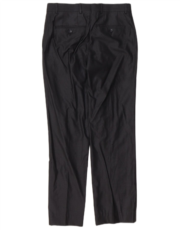 Pantaloni de costum drepți pentru bărbați Zara EU 38 Mici L30 L30 Poliester negru