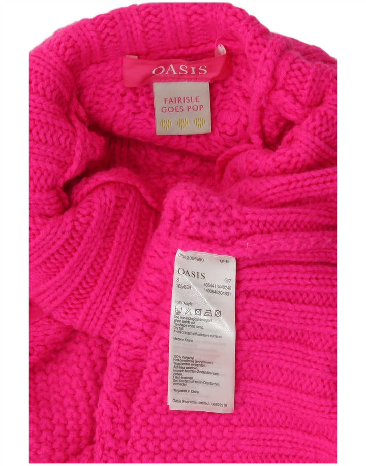 Pulover pentru femei Oasis, supradimensionat, cu gât rulat, UK 10, mic, roz acrilic