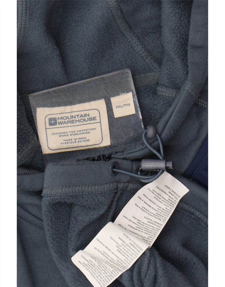 MOUNTAIN WAREHOUSE Pulover cu glugă cu fermoar pentru bărbați, poliester albastru 2XL