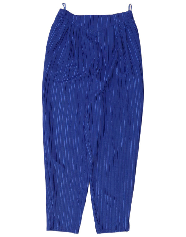 Pantaloni casual conici vintage pentru femei UK 14 mare W32 L30 cu dungi albastre