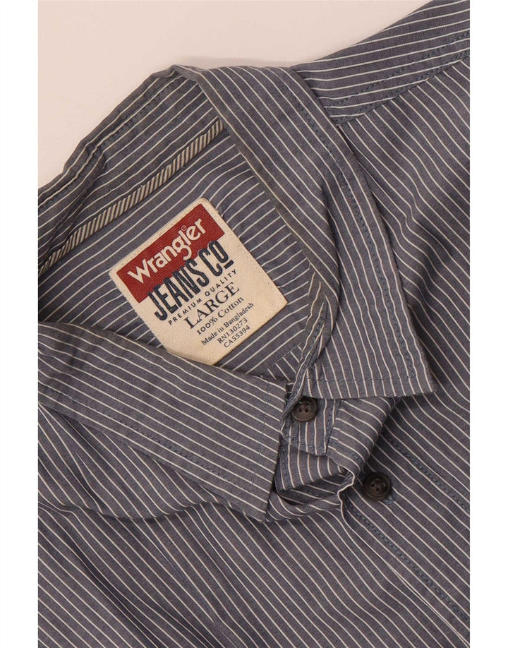 Cămașă pentru bărbați Wrangler, mare, albastru, bumbac cu dungi