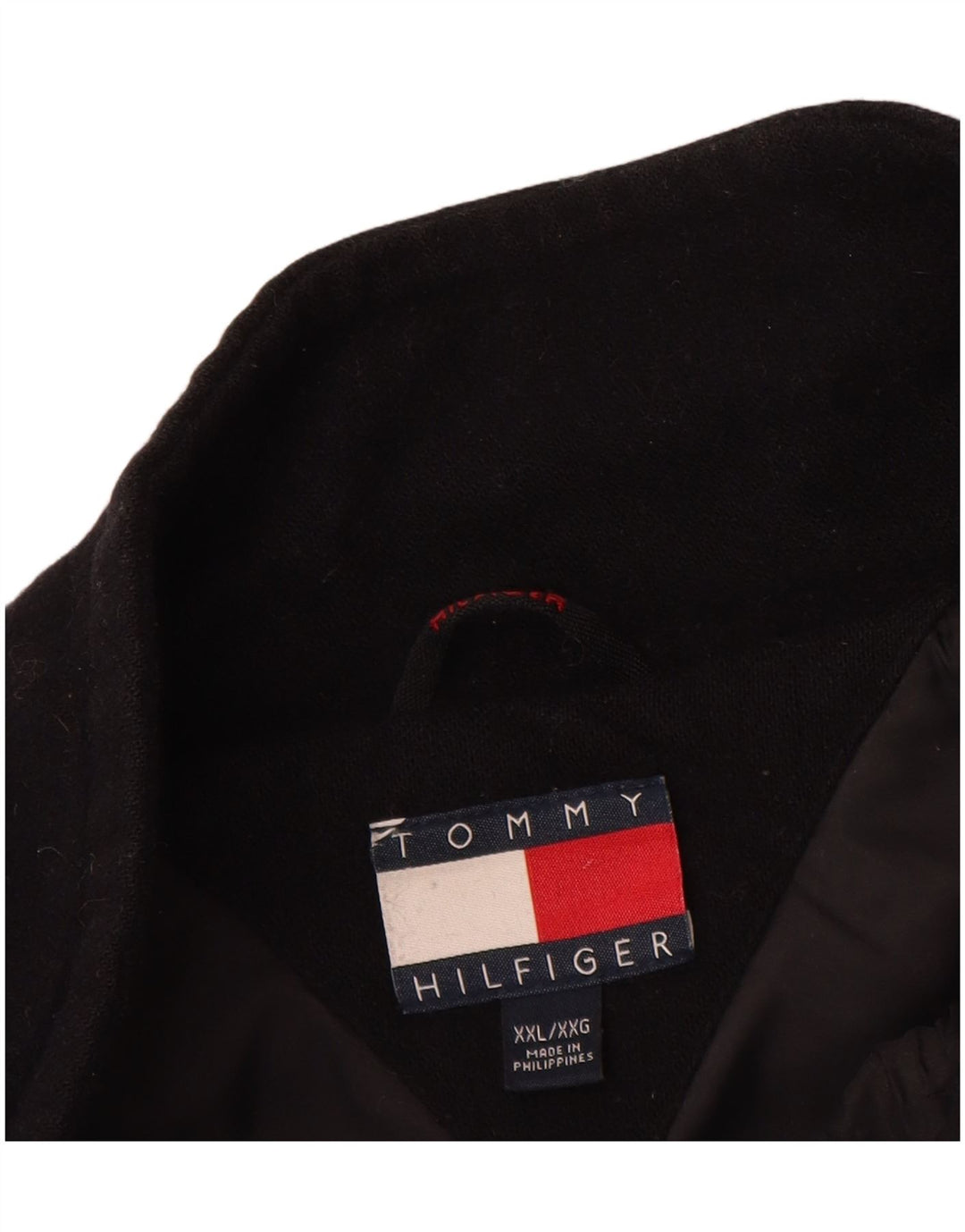 Jachetă pentru bărbați Tommy Hilfiger UK 44 2XL Lână neagră color bloc