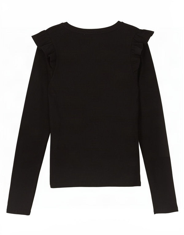 Top Trafaluc pentru femei Zara cu mânecă lungă UK 12 Medium Negru