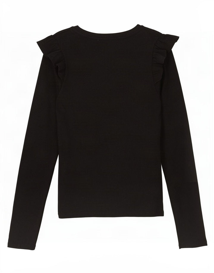 Top Trafaluc pentru femei Zara cu mânecă lungă UK 12 Medium Negru
