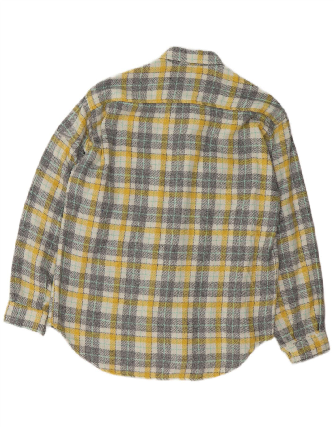 Cămașă de flanel pentru bărbați vintage, carouri galbene medii