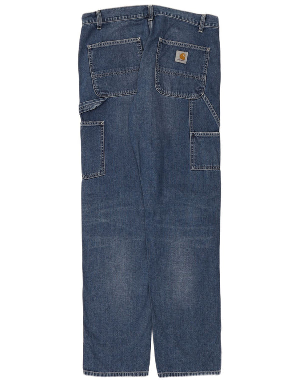 Blugi drepti Carhartt pentru bărbați W34 L34, bumbac albastru