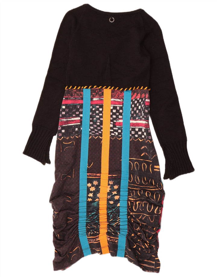 Rochie maxi cu model abstract pentru femei Salvați regina UK 10 Mic Negru