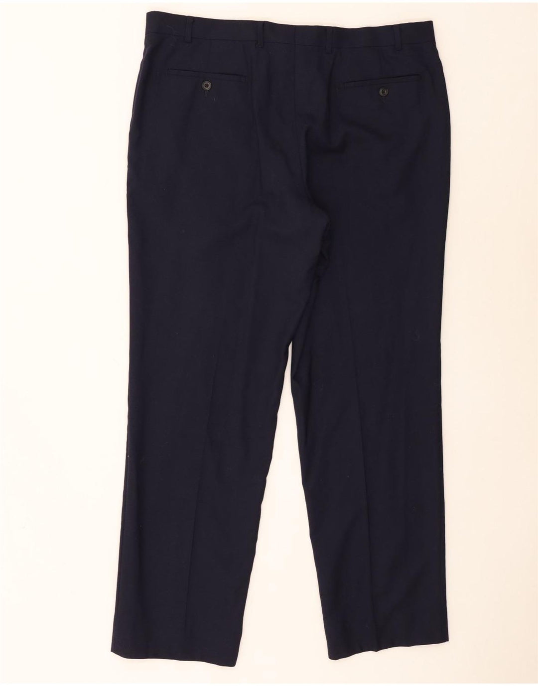 Pantaloni de costum pentru bărbați Marks & Spencer, cu tăiere obișnuită, L38 L31 Lână bleumarin