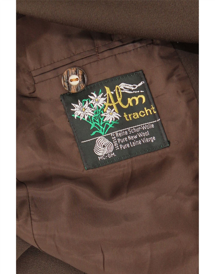 Jachetă vintage pentru bărbați cu 3 nasturi, UK 38, lână maro medie