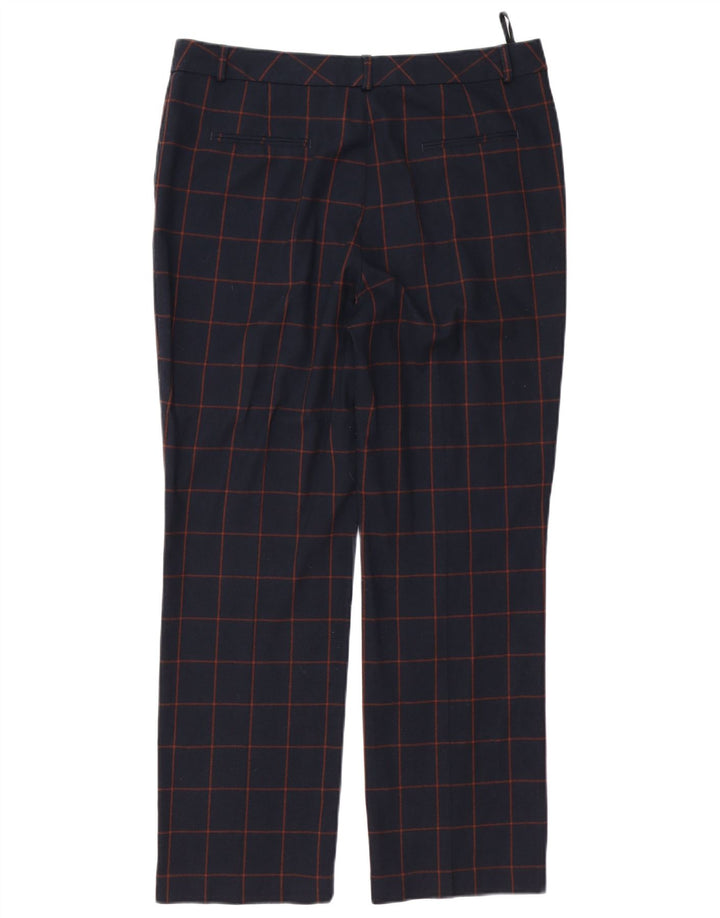 MARKS & SPENCER Pantaloni de costum pentru femei UK 14 Large W34 L28 Bleumarin Check
