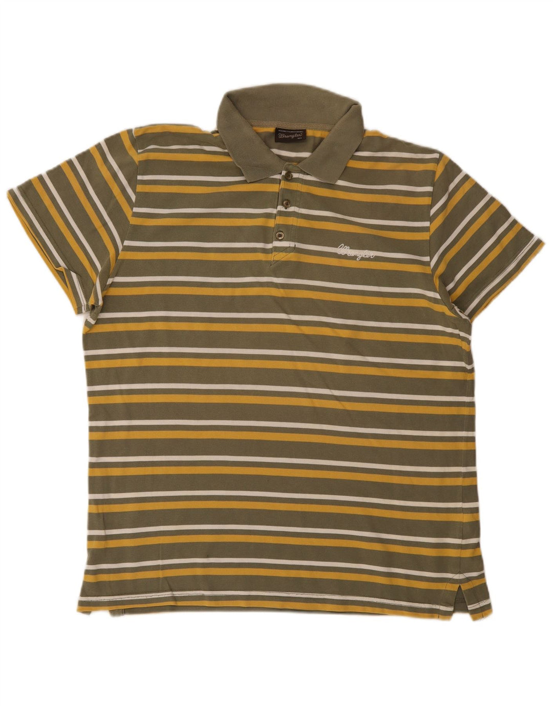 Tricou polo pentru bărbați Wrangler 2XL kaki cu dungi