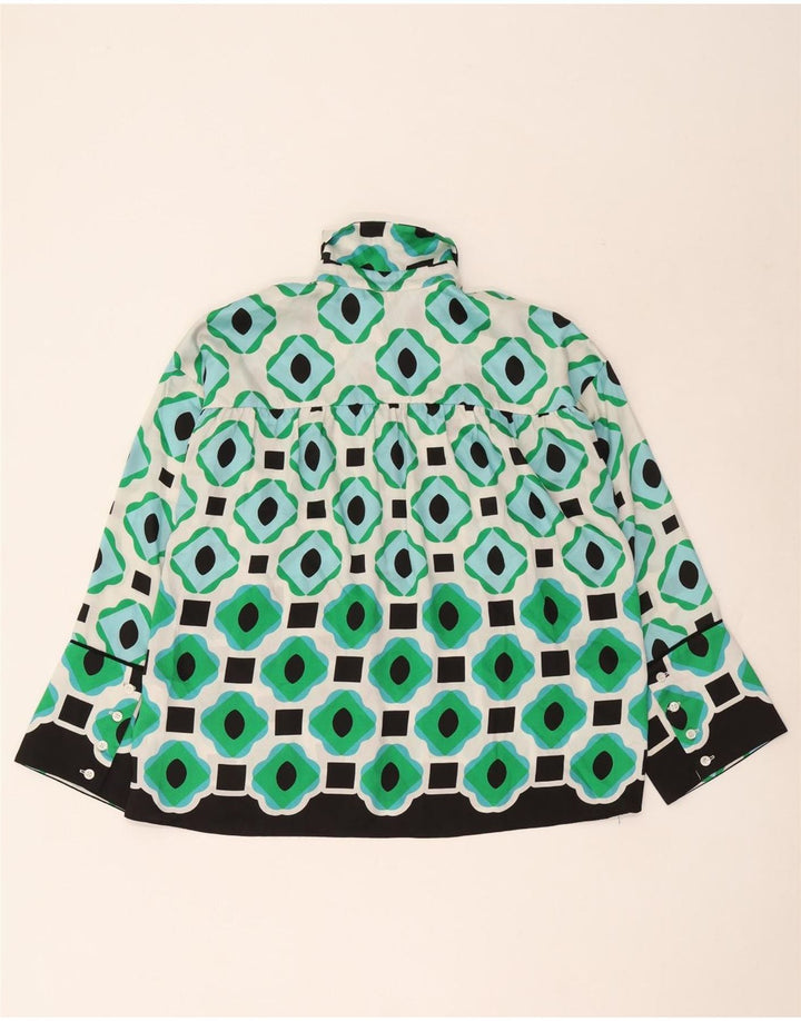 Bluză cămașă supradimensionată pentru femei Zara UK 6 XS Poliester geometric verde