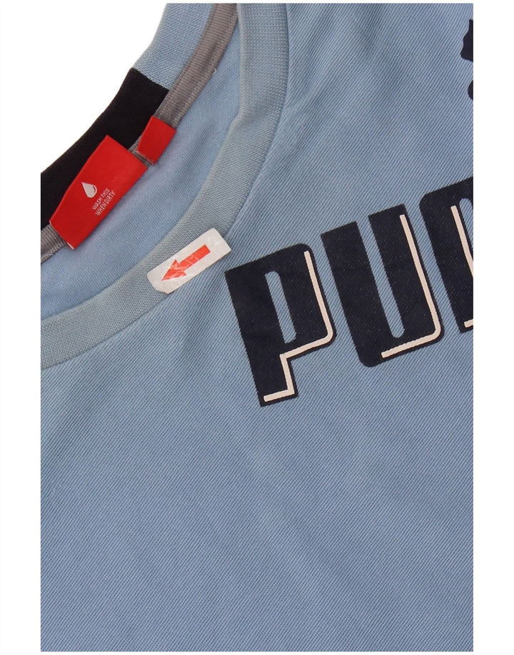 Tricou cu mânecă lungă PUMA pentru bărbați, XL, albastru, bumbac