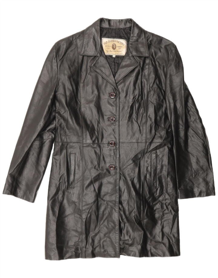 Palton din piele pentru femei VINTAGE IT 48 XL din piele neagră