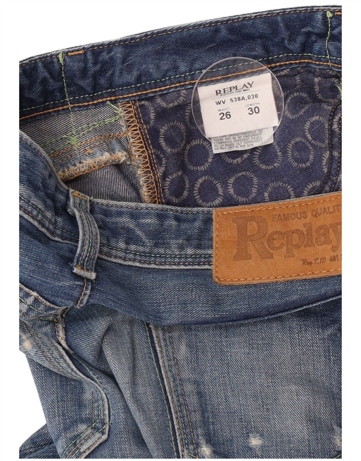 Replay blugi slim pentru femei W26 L30 bumbac albastru