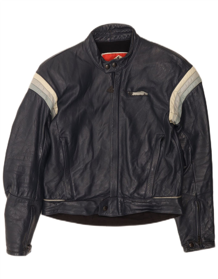 Jachetă Dainese din piele pentru bărbați, IT 50, albastru bleumarin, color block