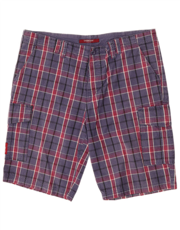 Pantaloni scurți cargo pentru bărbați Carrera W38 XL Blue Check Bumbac