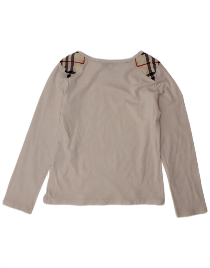 BURBERRY Fete Top Maneca Lunga 5-6 Ani Alb Check