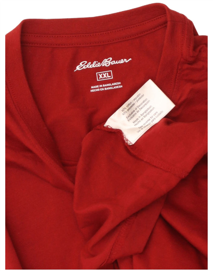EDDIE BAUER Tricou Bărbați Top 2XL Bumbac Roșu