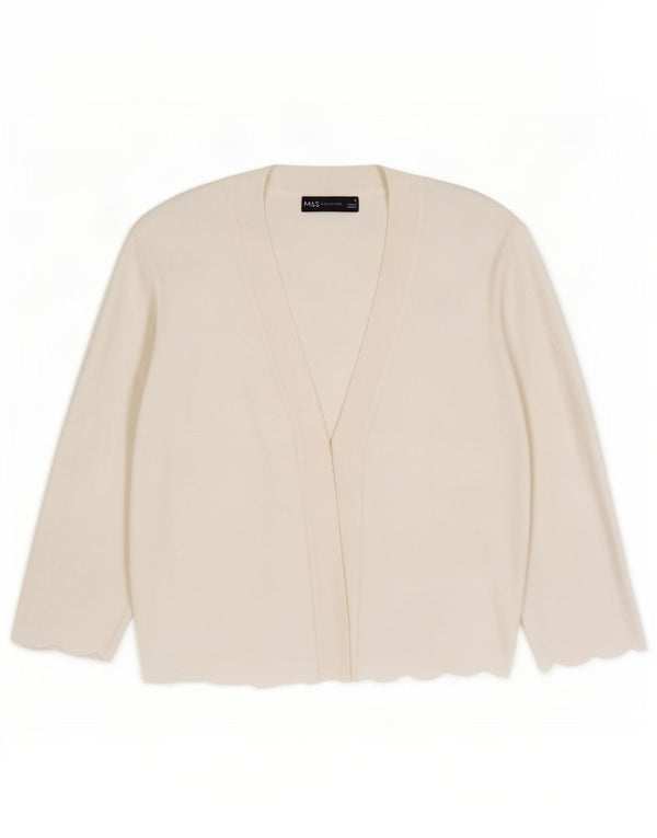 Pulover cardigan deschis pentru femei Marks & Spencer UK 12 Medium White Viscose